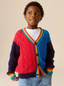 Gebreide Kleding|Little Bird by Jools Oliver - Knitted V-Neck Cardigan Felle kleurvlakken