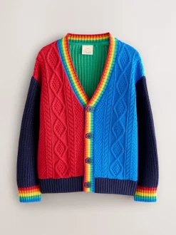 Gebreide Kleding|Little Bird by Jools Oliver - Knitted V-Neck Cardigan Felle kleurvlakken