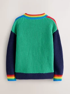 Gebreide Kleding|Little Bird by Jools Oliver - Knitted V-Neck Cardigan Felle kleurvlakken