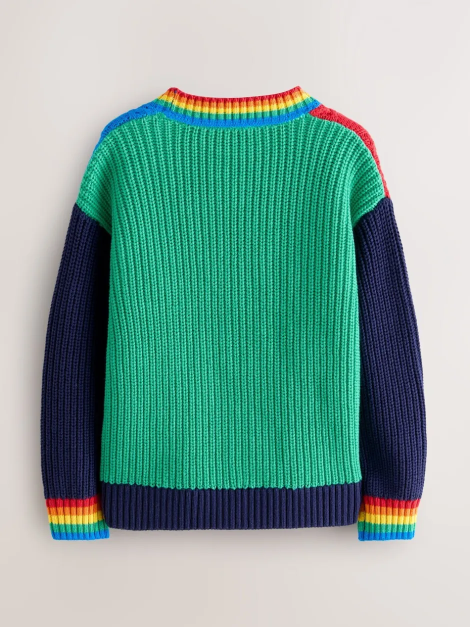 Gebreide Kleding|Little Bird by Jools Oliver - Knitted V-Neck Cardigan Felle kleurvlakken
