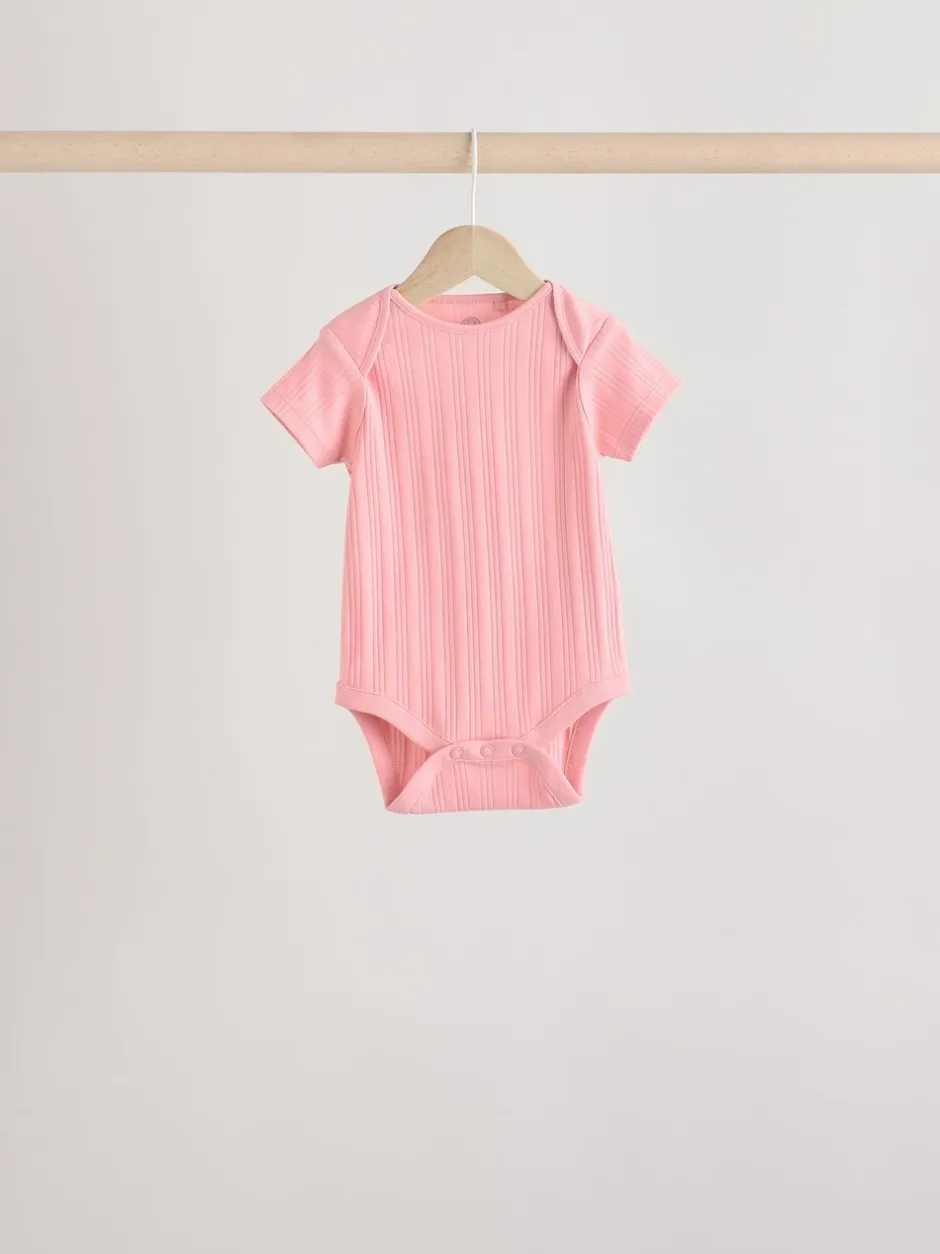 Rompertjes En Hemdjes|Next Felroze - 5 Babyrompertjes met korte mouwen