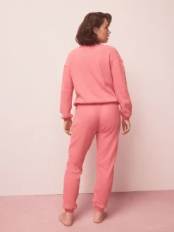 Pyjama's|Loungewear|Next Felroze - Gezellige pyjama met wafeldessin en lange mouwen