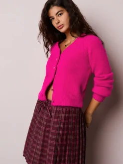 Gebreide Kleding*Next - Heart Button Cardigan With Wool Felroze