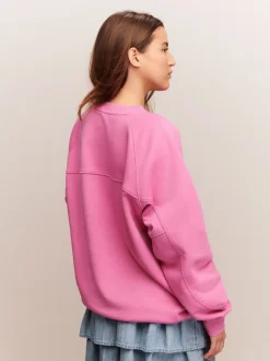 Hoody's En Sweatshirts*Next - Relaxed Fit Heavyweight Longline Crew Neck Sweatshirt Felroze