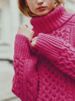 Gebreide Kleding*Next - Roll Neck Cable Longline Jumper with Wool Felroze