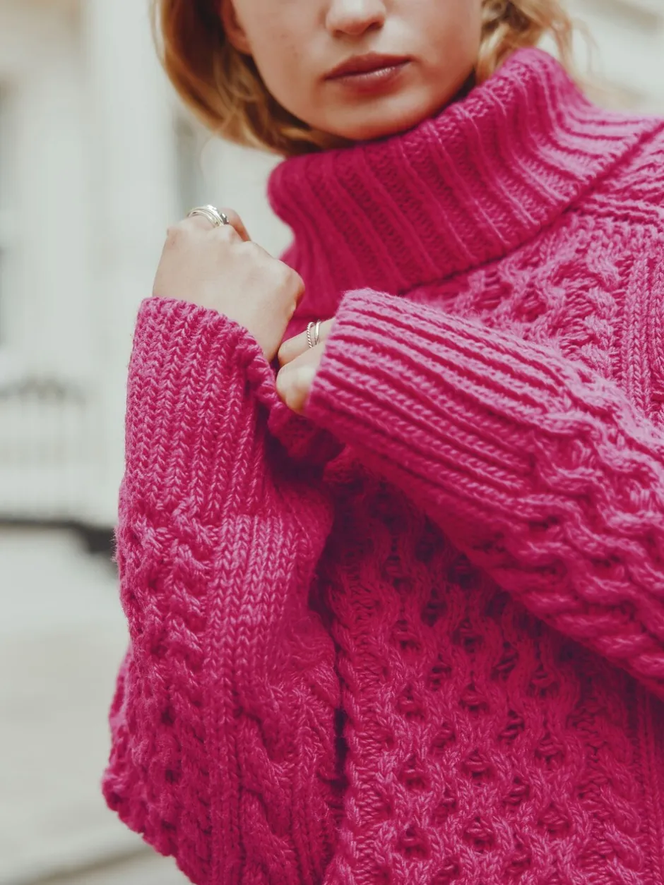 Gebreide Kleding*Next - Roll Neck Cable Longline Jumper with Wool Felroze