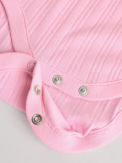 Rompertjes En Hemdjes|Next Felroze - Set van 5 babyrompertjes met lange mouwen