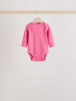Rompertjes En Hemdjes|Next Felroze - Set van 5 babyrompertjes met lange mouwen