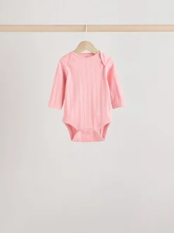 Rompertjes En Hemdjes|Next Felroze - Set van 5 babyrompertjes met lange mouwen