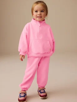 Truien En Breisels|Sets En Outfits*Next Felroze - Sweatshirt met kwartrits (3mnd -7jr)