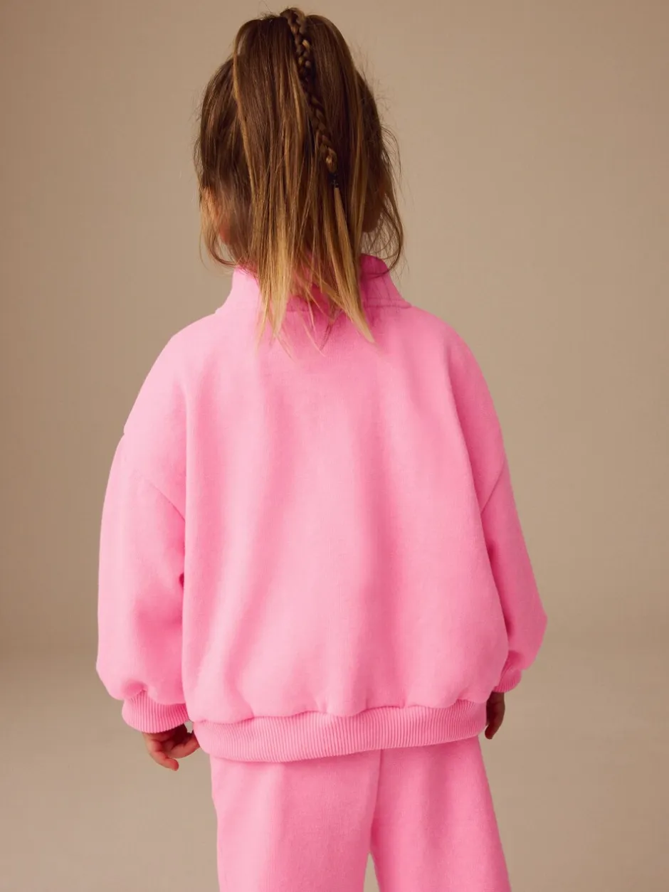 Truien En Breisels|Sets En Outfits*Next Felroze - Sweatshirt met kwartrits (3mnd -7jr)