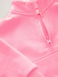Truien En Breisels|Sets En Outfits*Next Felroze - Sweatshirt met kwartrits (3mnd -7jr)