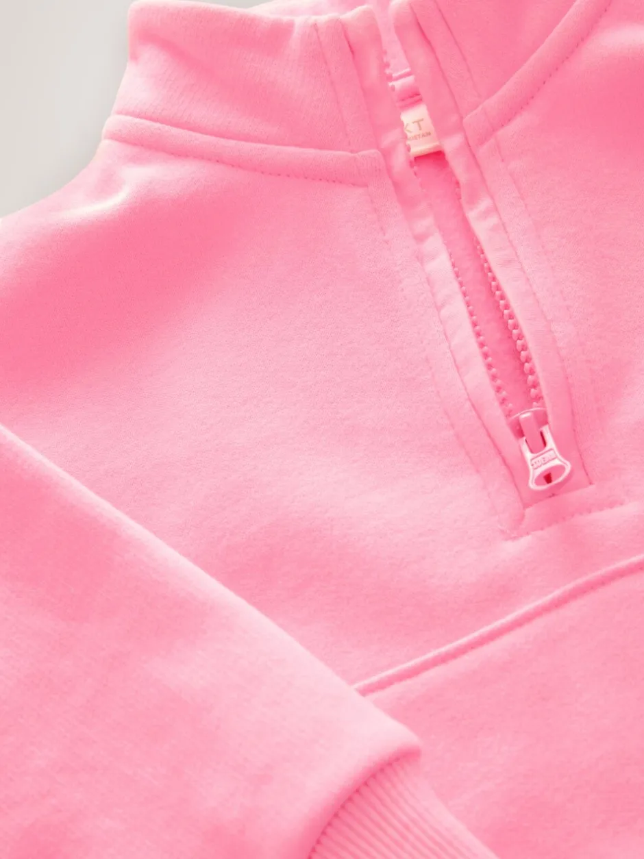 Truien En Breisels|Sets En Outfits*Next Felroze - Sweatshirt met kwartrits (3mnd -7jr)