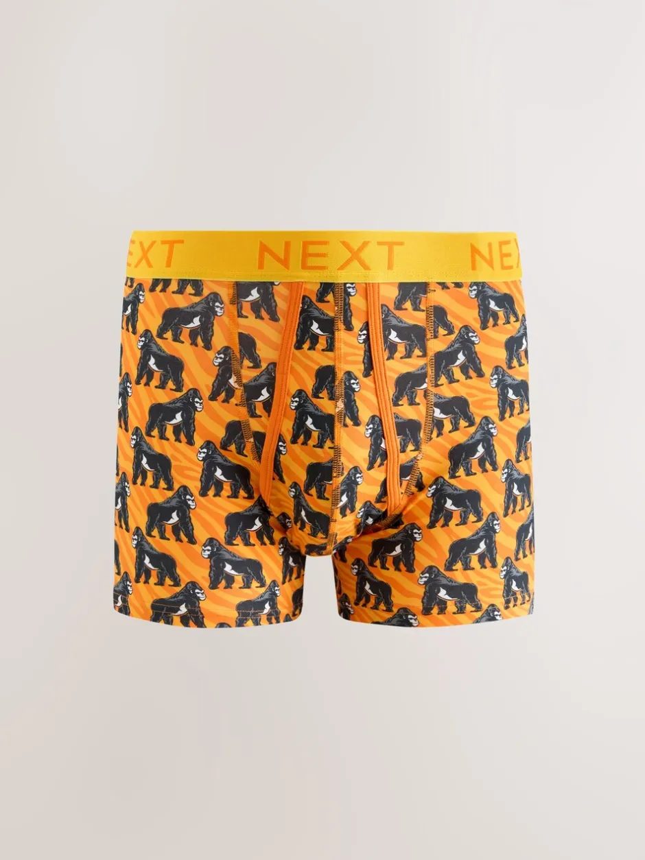 Ondergoed|Ondergoed|Next Felroze/Blauw Dierenprint - Boxershorts met A-voorkant