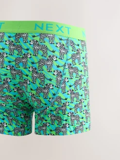 Ondergoed|Ondergoed|Next Felroze/Blauw Dierenprint - Boxershorts met A-voorkant