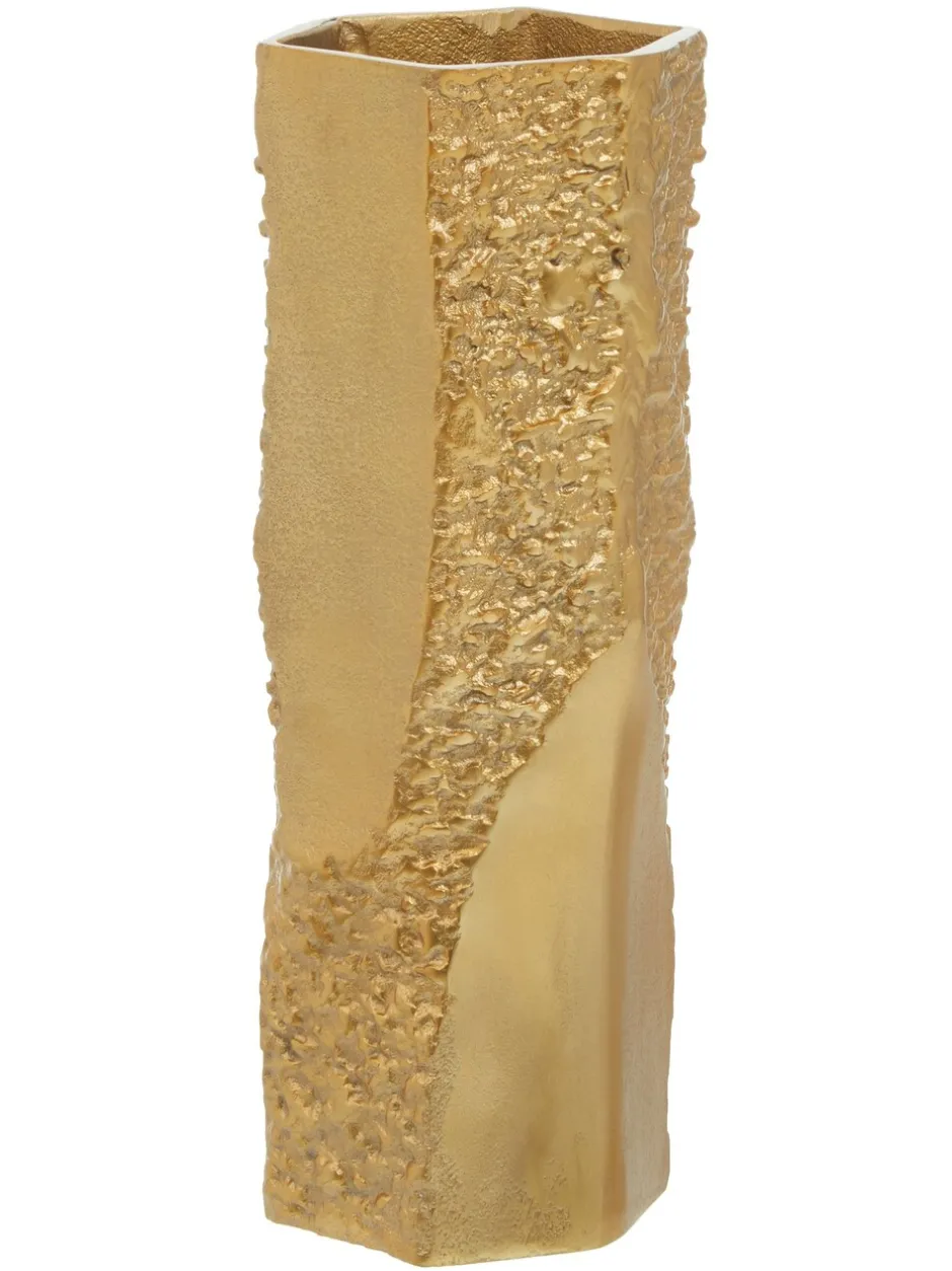 Vazen*Fifty Five South Dante Textured Vase Goud