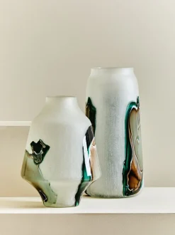 Vazen*Fifty Five South Hakan Glass Vase Wit