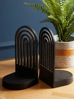 Decoraties*Fifty Five South Set of 2 Rubi Arched Bookends Zwart