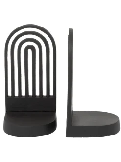 Decoraties*Fifty Five South Set of 2 Rubi Arched Bookends Zwart