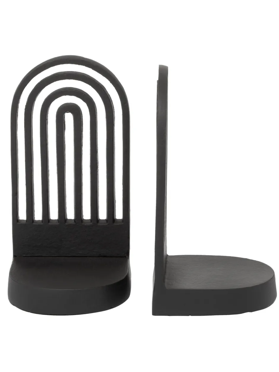 Decoraties*Fifty Five South Set of 2 Rubi Arched Bookends Zwart
