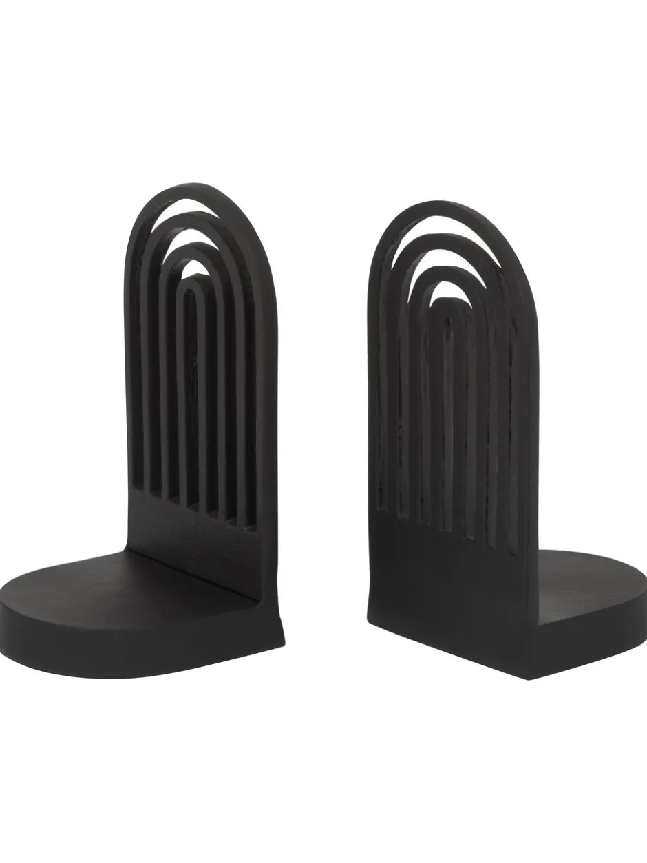 Decoraties*Fifty Five South Set of 2 Rubi Arched Bookends Zwart