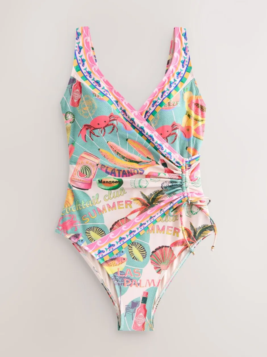 Badkleding*Next Figurenprint - Badpak met vormgevende zijrimpeling en buikcorrectie