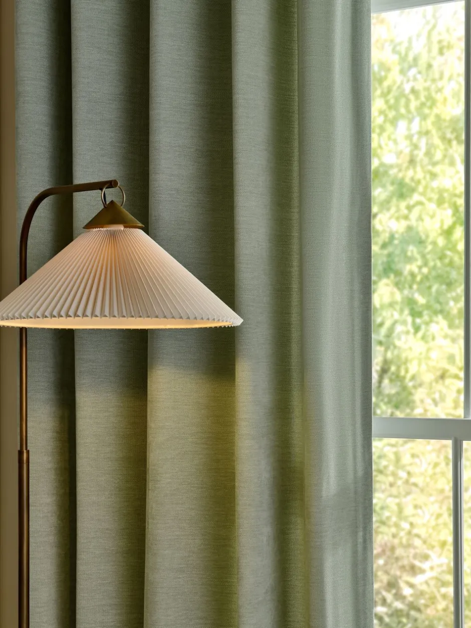 Gordijnen|Gordijnen|Next Fine Chenille Eyelet Curtains Grijs-groen