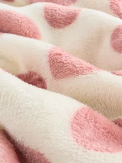 Babyartikelen En Slaapzakken |Kinderbeddengoed|Next Fleece babydekentje Roze met hartjes