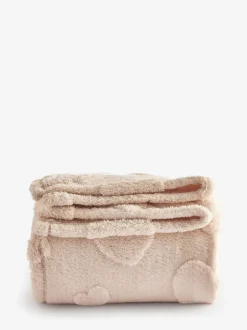 Kinderbeddengoed|Next Fleece sprei Crème met hartprint