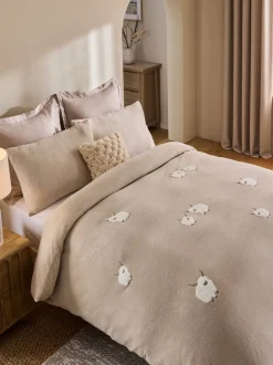 Beddengoedsets En Dekbedovertrekken|Next Fleece tufted dekbedovertrek en kussensloopset Hamish