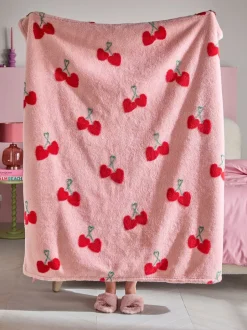 Kussentjes En Plaids|Kussentjes En Plaids*Next Fleecedeken van borg met kersen
