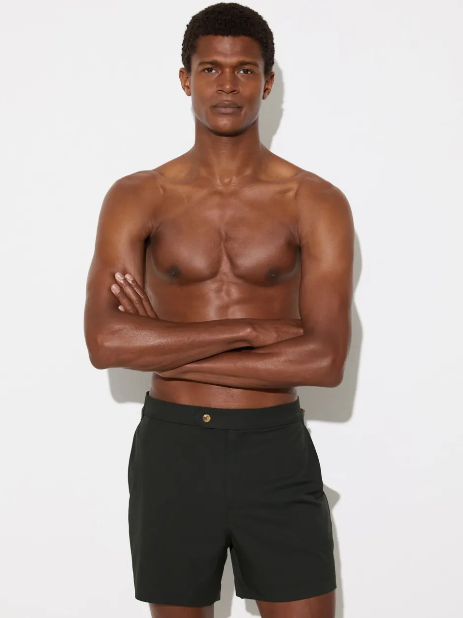 Badkleding*Reiss - Sun Side-Adjuster Swim Shorts Flessengroen