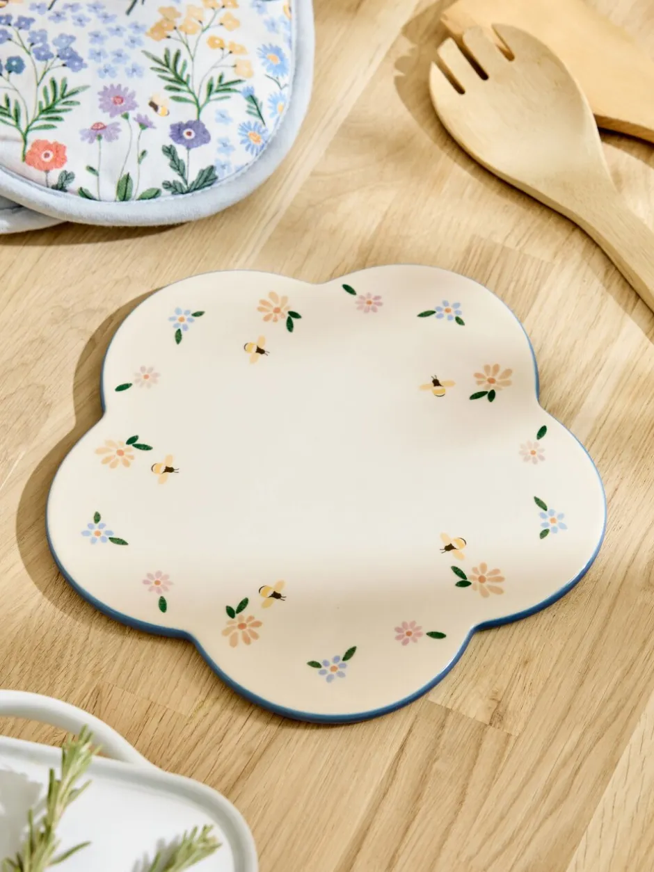 Keukenopslag|Next Floral Ceramic Trivet
