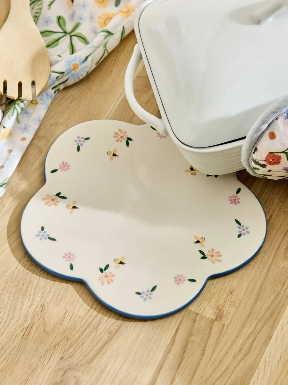 Keukenopslag|Next Floral Ceramic Trivet