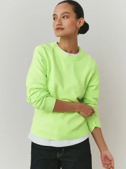 Gebreide Kleding*Next Fluoriserend groen - Superzachte trui met ronde hals en lange mouwen