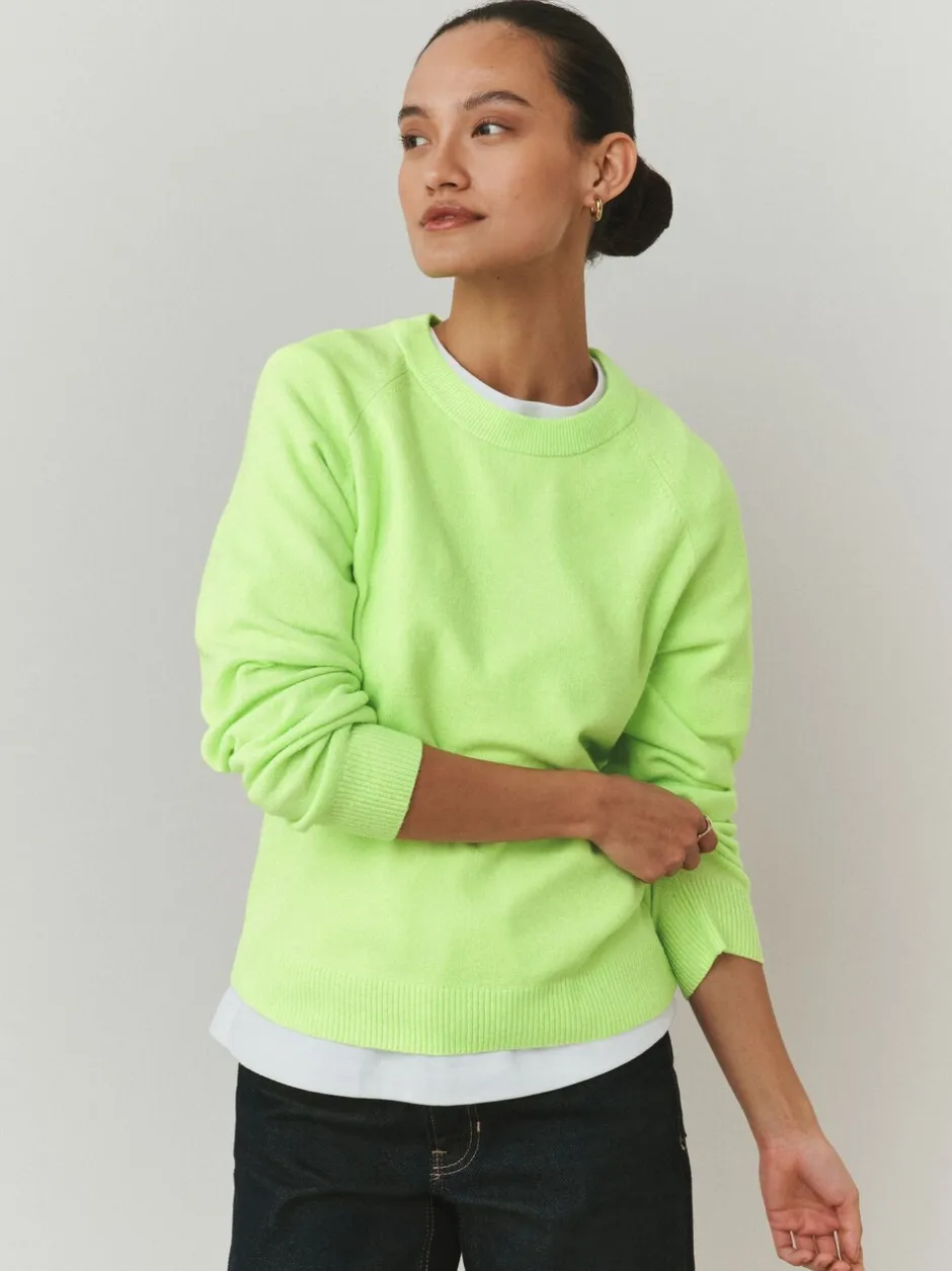 Gebreide Kleding*Next Fluoriserend groen - Superzachte trui met ronde hals en lange mouwen
