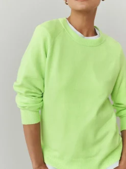 Gebreide Kleding*Next Fluoriserend groen - Superzachte trui met ronde hals en lange mouwen