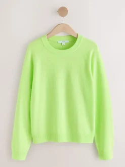 Gebreide Kleding*Next Fluoriserend groen - Superzachte trui met ronde hals en lange mouwen