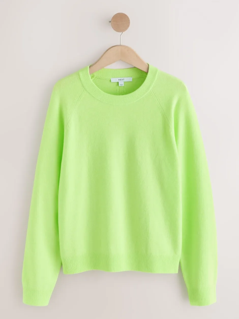 Gebreide Kleding*Next Fluoriserend groen - Superzachte trui met ronde hals en lange mouwen