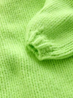 Gebreide Kleding|Next Fluoriserend groen - Zacht aanvoelend Grof gebreid vest