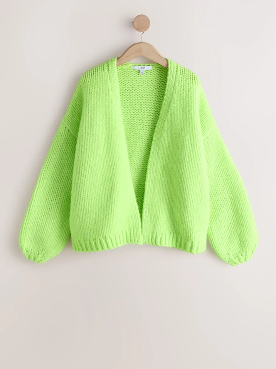 Gebreide Kleding|Next Fluoriserend groen - Zacht aanvoelend Grof gebreid vest