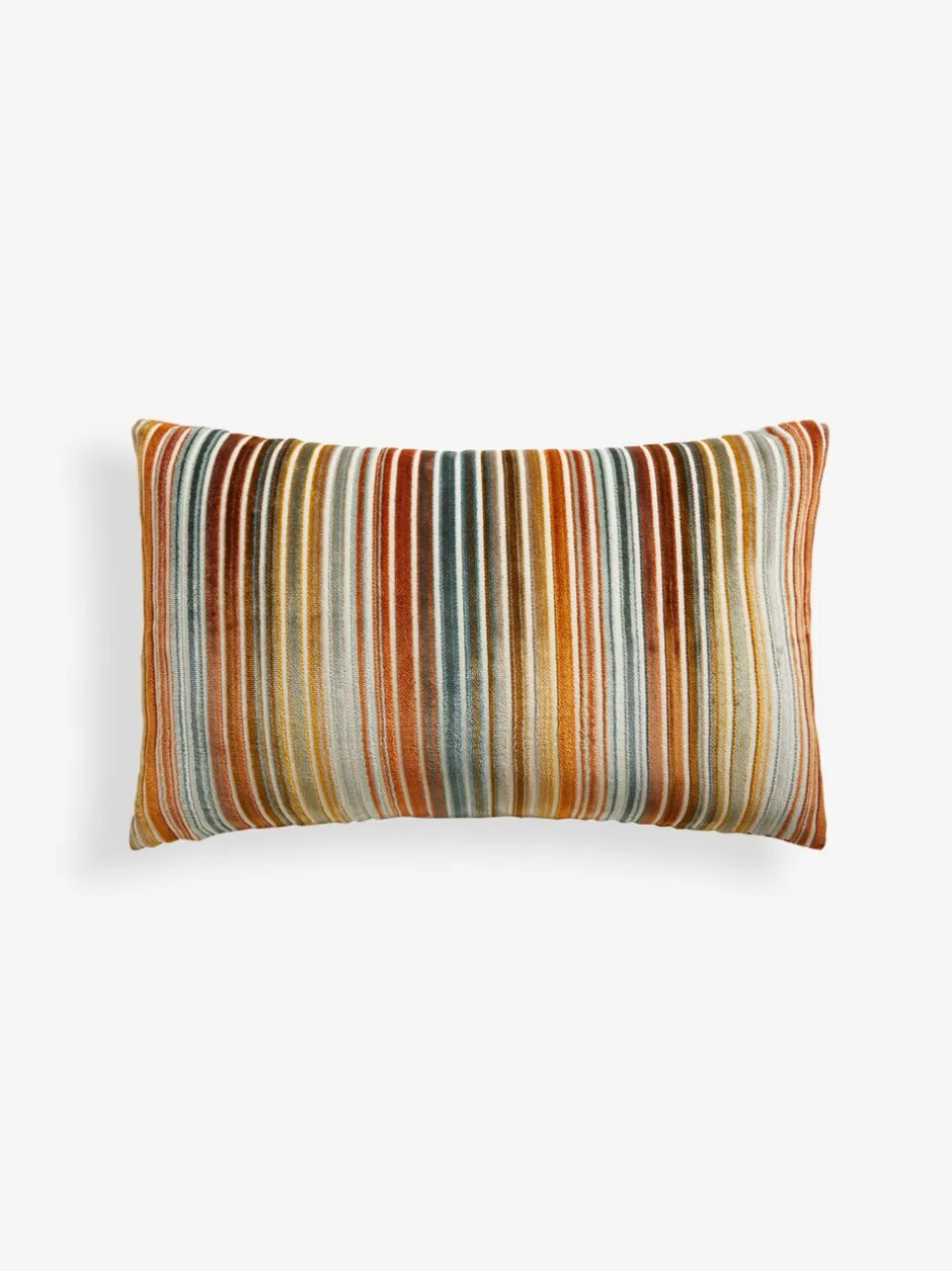 Kussentjes En Plaids|Kussentjes En Plaids*Next Fluwelen gestreept kussen Oranje