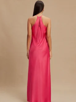 Gelegenheidskleding*Next - Bridesmaids Satin Halterneck Maxi Dress Framboosroze