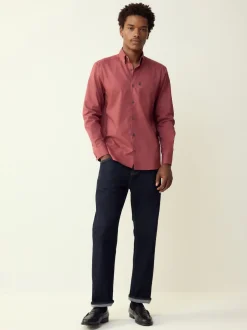 Formele Overhemden|Shirts|Next Framboosroze - Normale Pasvorm - Gemakkelijk te strijken Oxford overhemd met doorlopende knopen