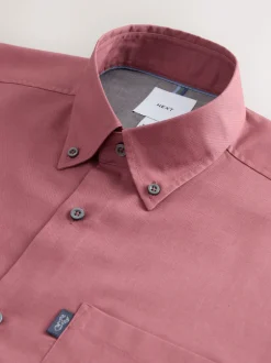 Formele Overhemden|Shirts|Next Framboosroze - Normale Pasvorm - Gemakkelijk te strijken Oxford overhemd met doorlopende knopen