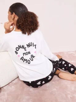 Pyjama's|Friends Like These Bonne Nuit Heart Long Sleeve Pyjamas