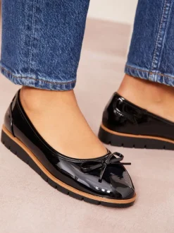 Ruimvallend En Extraruimvallend|Lage Schoenen*Friends Like These Comfortabele Platte Ballerina's van Imitatie Lakleer