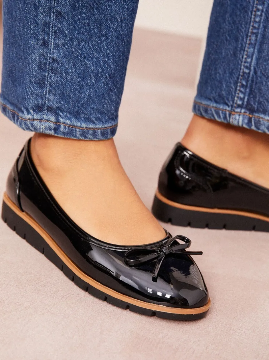 Ruimvallend En Extraruimvallend|Lage Schoenen*Friends Like These Comfortabele Platte Ballerina's van Imitatie Lakleer