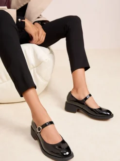 Schoenen Met Hakken|Friends Like These Low Block Heel Buckle Patent Faux Leather Maryjane Shoes