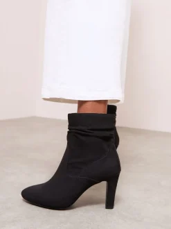 Schoenen Met Hakken*Friends Like These Mid Heel Ruched Faux Suede Ankle Boots